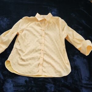 Chico's Light Yellow Button Down Shirt Sz 2 (xl)